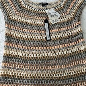 CHARLIE B NWT Multicolor - Neutral tones Crochet Top Medium
